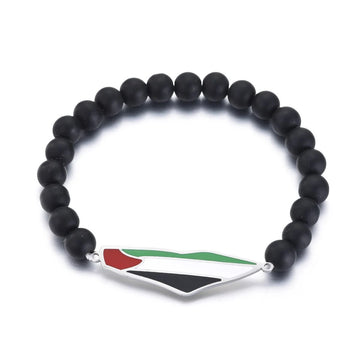 Palestine flag beaded bracelet platinum